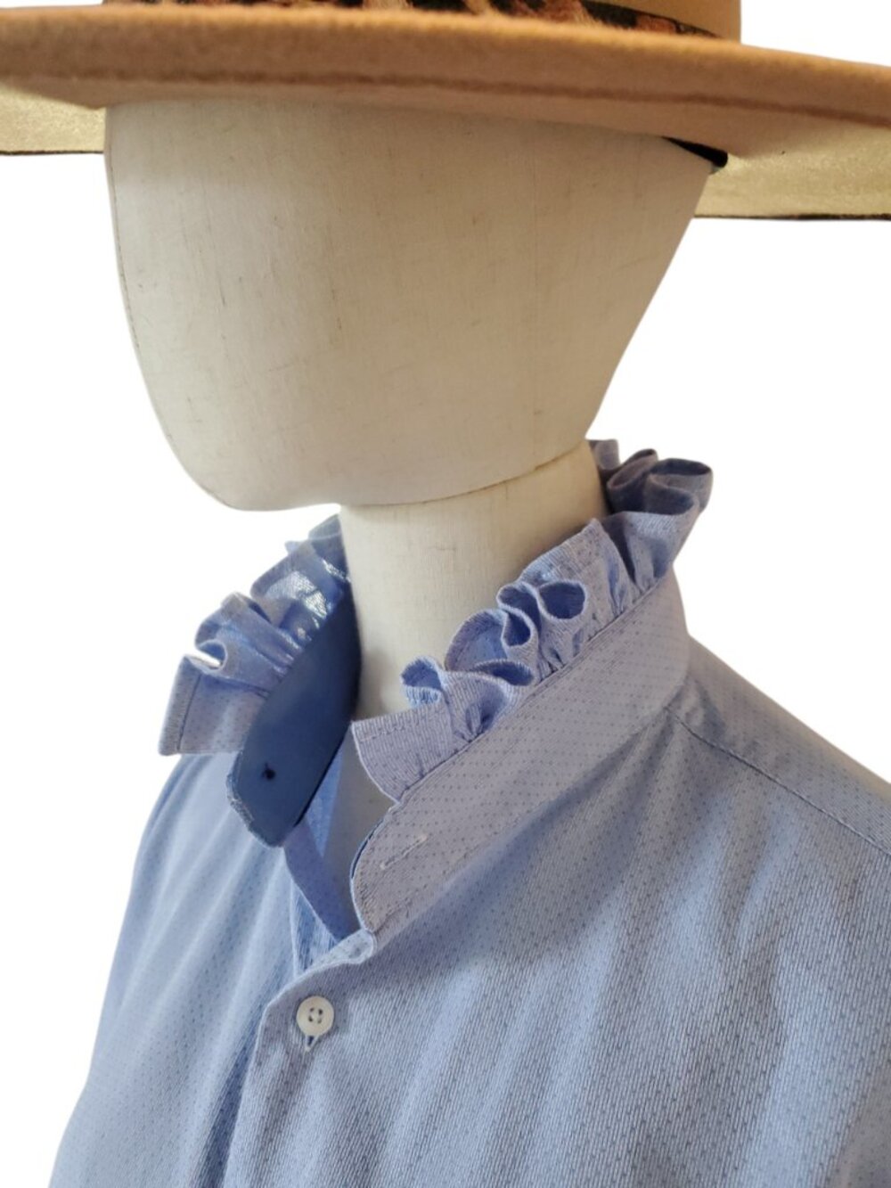 Upcycled Ruffed Collar Blouse - Picture 3 of 9
